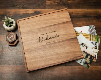 Wedding Memory Box - Engraved Wood Box for Cards Photos Keepsakes, Anniversary Gift for Parents Mom Dad Daughter, Birthday Box