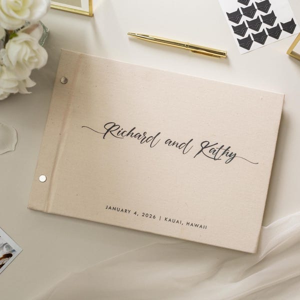 Luxe Photo Guest Book (D3) - 11.5 x 8.5 Diy Custom Wedding Instax Polaroid Instant Pictures Signing Book Reception Party Scrapbook