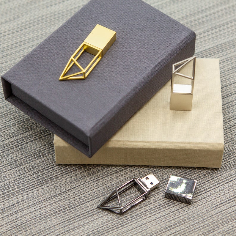 Geometric Metal USB Only (ready to Ship) - Thumb Flash Drive for ...