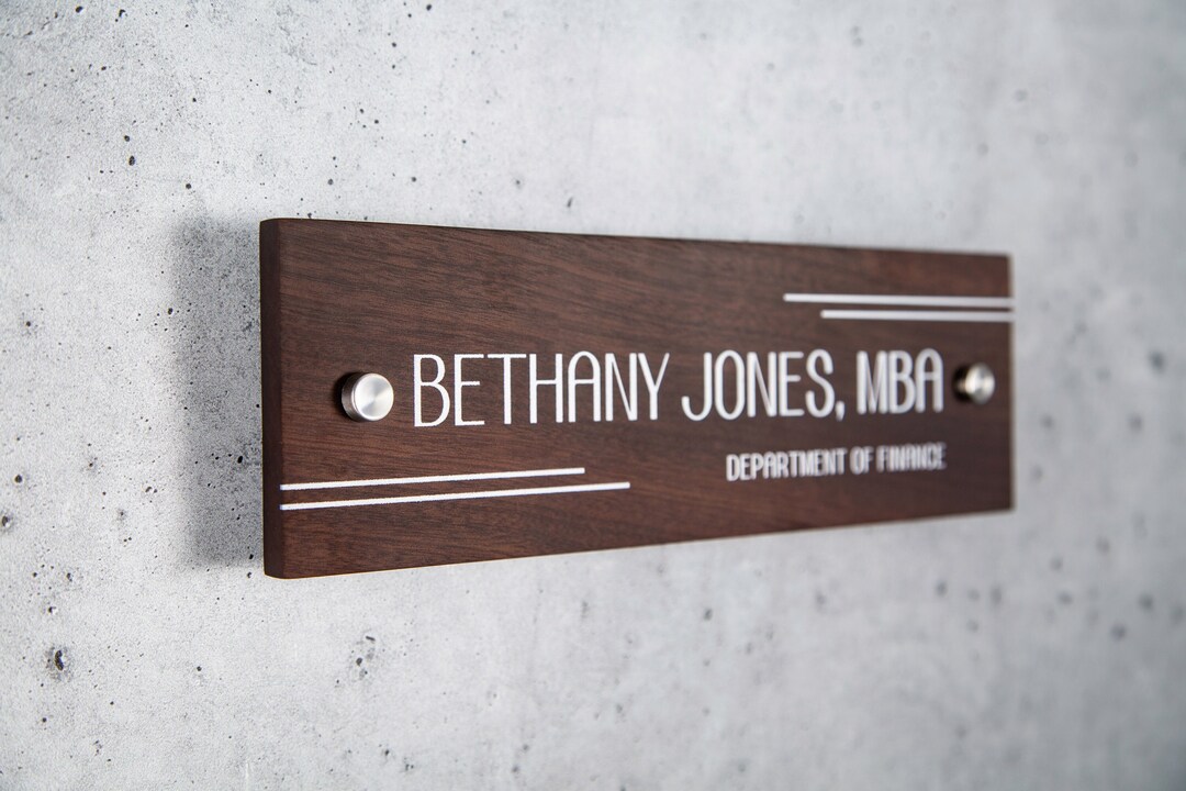 Wood Wall Sign Name Plate UV Printed Personalized Door Office Sign
