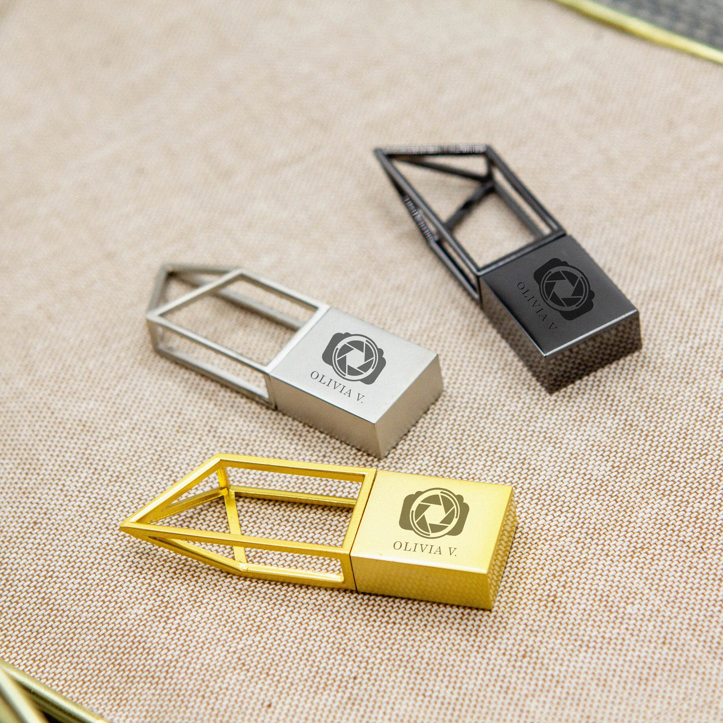 Engraved Geometric USB & Wood Box Set Wood Wool Custom - Etsy