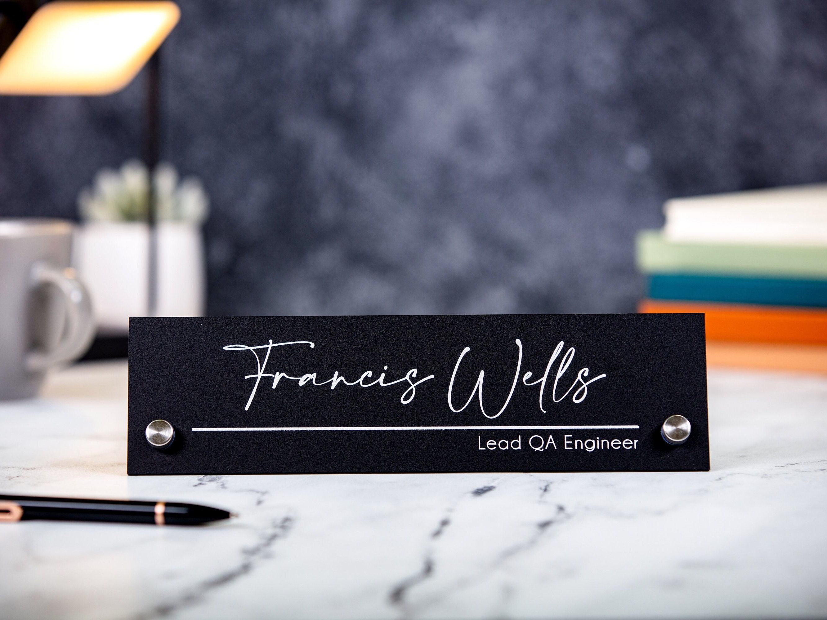 Standing Black Acrylic Name Plate 10x2.75 Executive - Etsy