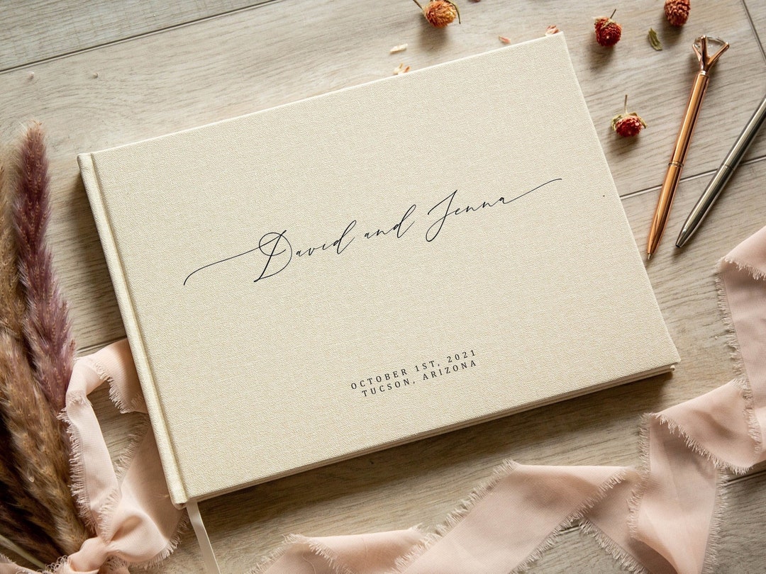 Etsy Personalized Wedding Guest Book - 11.5x8.5
