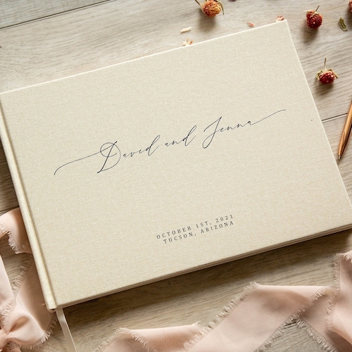 Libro de visitas personalizado F0 - 11.5x8.5 Libro de firmas personalizado para bodas, recepciones, compromisos, páginas en blanco, álbum de fotos para parejas y fiestas