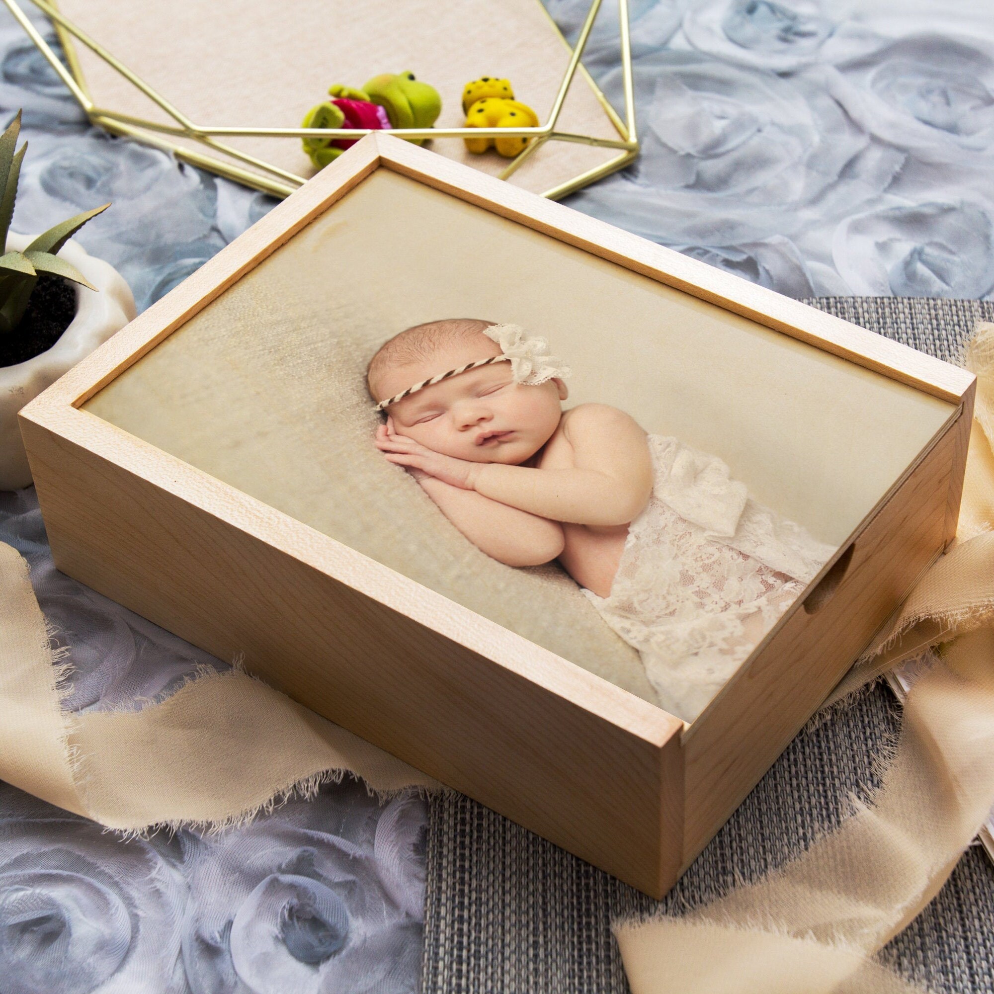 Baby Memory Box Photo Printed on Wood Keepsake Box Etsy