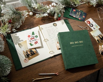 Personalized Holiday Binder w/ Foil Text - Custom Minimalist Christmas Card Album Keepsake Newlyweds Gift