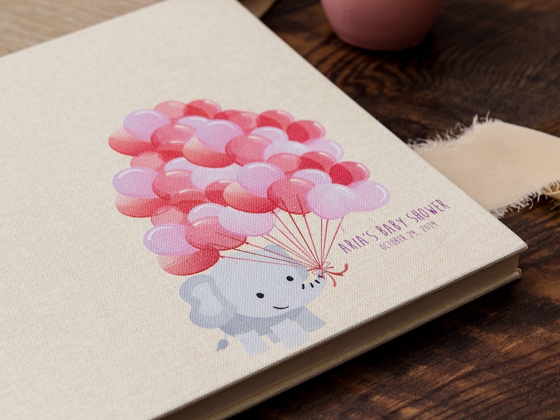 Party /& 1st Birthday Signature Book Baby Shower Guest Book Canvas Linen Baby Girl Birthday Guestbook Custom Memory Book