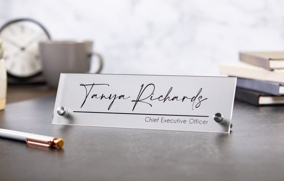 Standing Acrylic Name Plate - 10x2.75