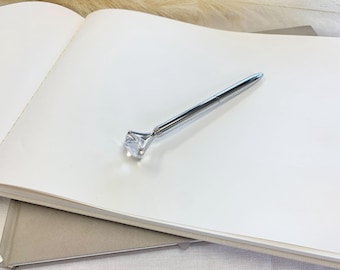 Silver Diamond Ballpoint Pen - for special occasions, weddings, ceremonies, receptions