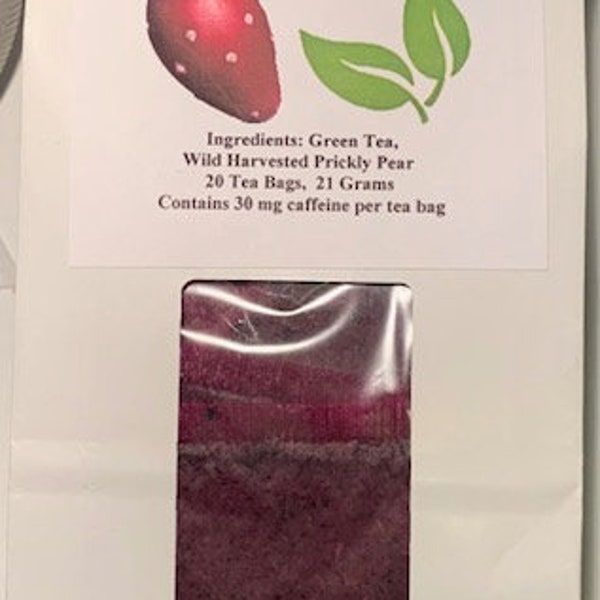 Prickly Pear Green Tea, 20 Tea Bags.