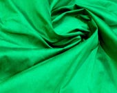 Dupion Silk, Solid Green Color Dupioni Silk Fabric by yard, Plain silk, dupioni silk by yard,Polysilk