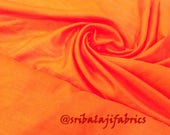 Dupion Silk, Solid Orange Color Dupioni Silk Fabric by yard, Plain silk, dupioni silk by yard,Polysilk