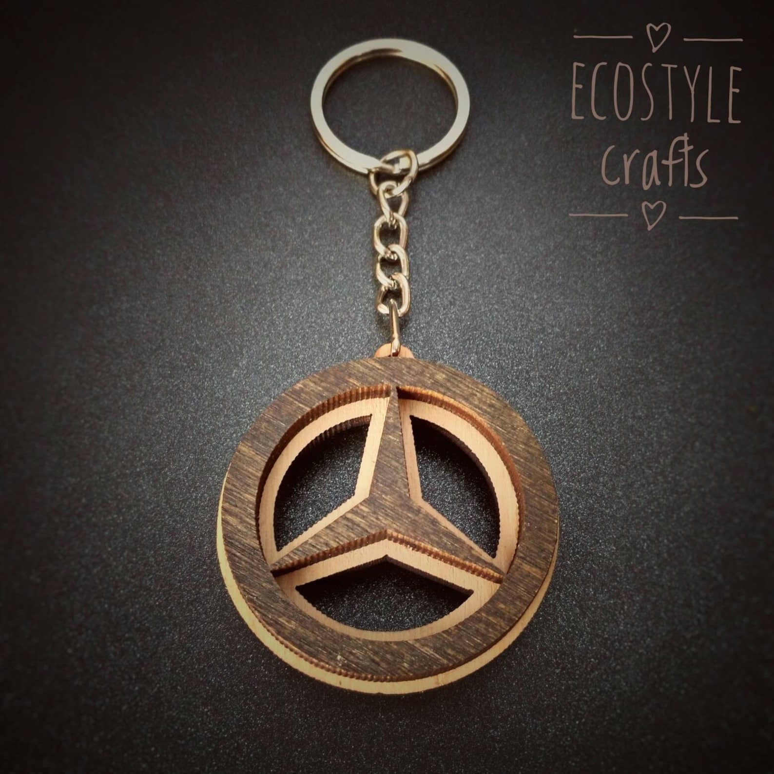 MB Key Chain with logo Laser Cut Wooden Keychain Car logo Etsy