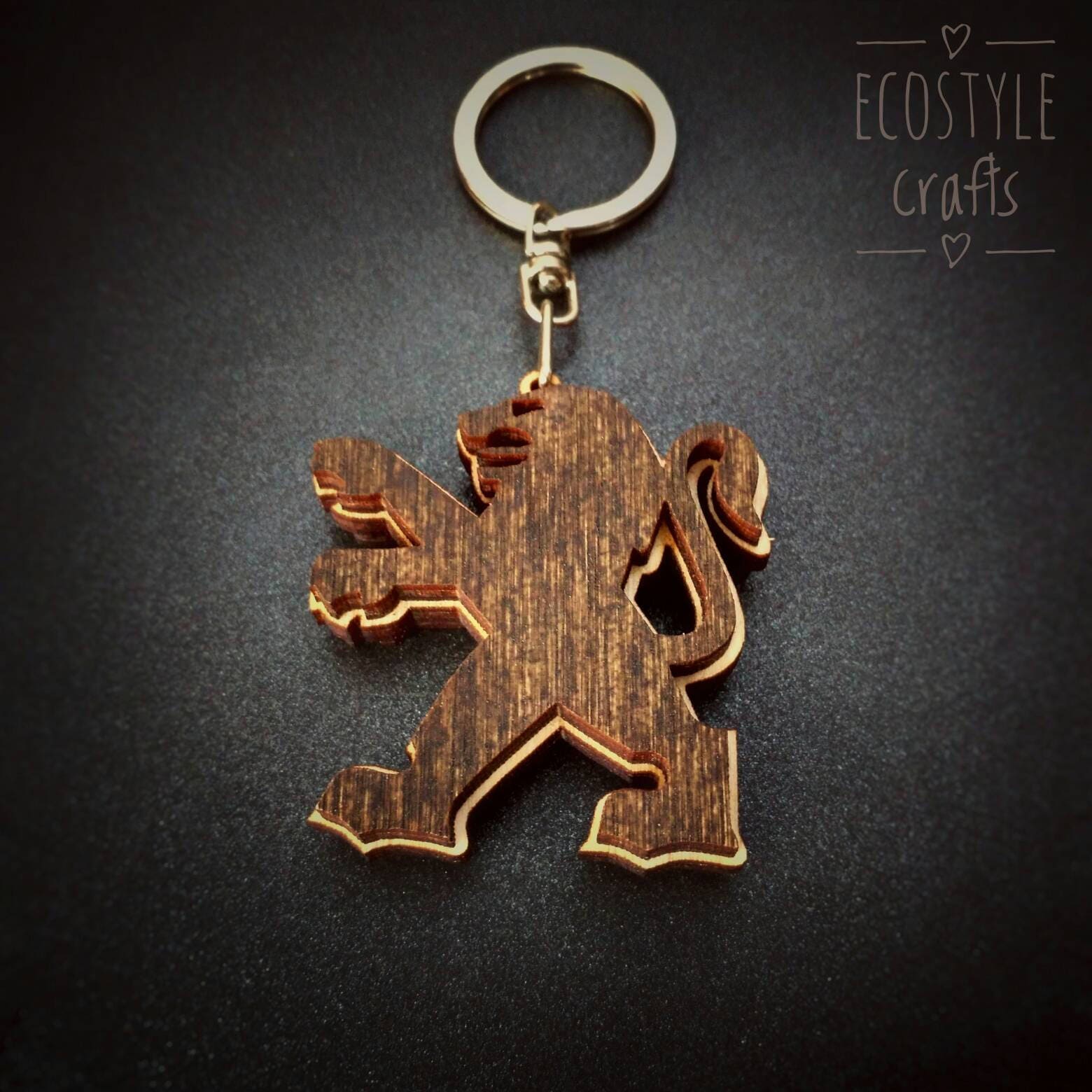 Car keychain with logo made of wood Laser Cut Wooden Etsy