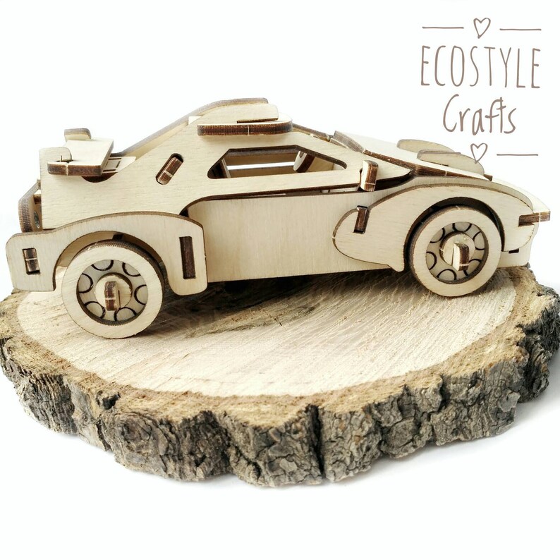 Ferrari 3d Wooden Puzzle Construction Antistress Toy Model Image 0