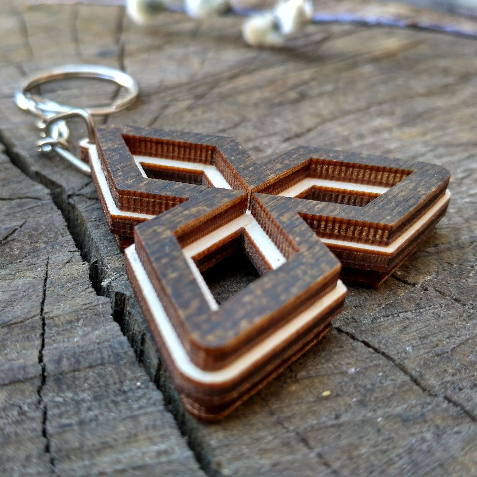 Key Chain with logo Laser Cut Wooden Keychain Cool Keychain | Etsy