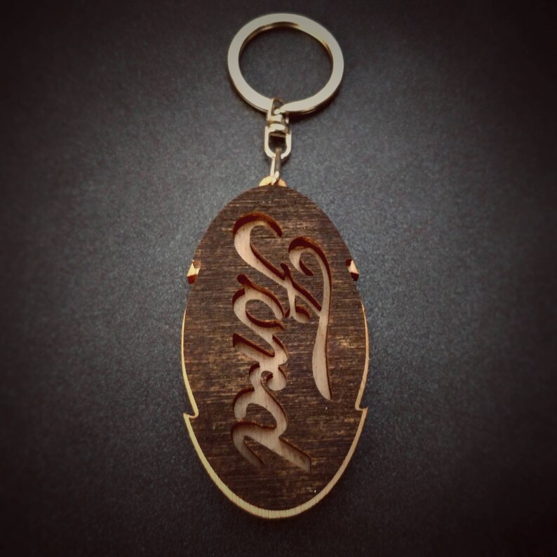 Key Chain with logo Laser Cut Wooden Keychain Car Keychain | Etsy