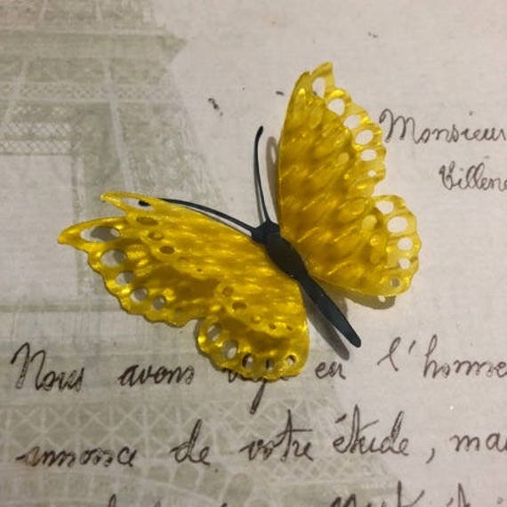 Yellow Butterfly Hair Clips Hair Fascinators Prom Wedding Etsy