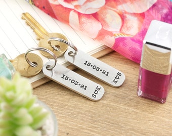 Personalised Couples Gift Matching Keyrings  – Anniversary Present for Couple