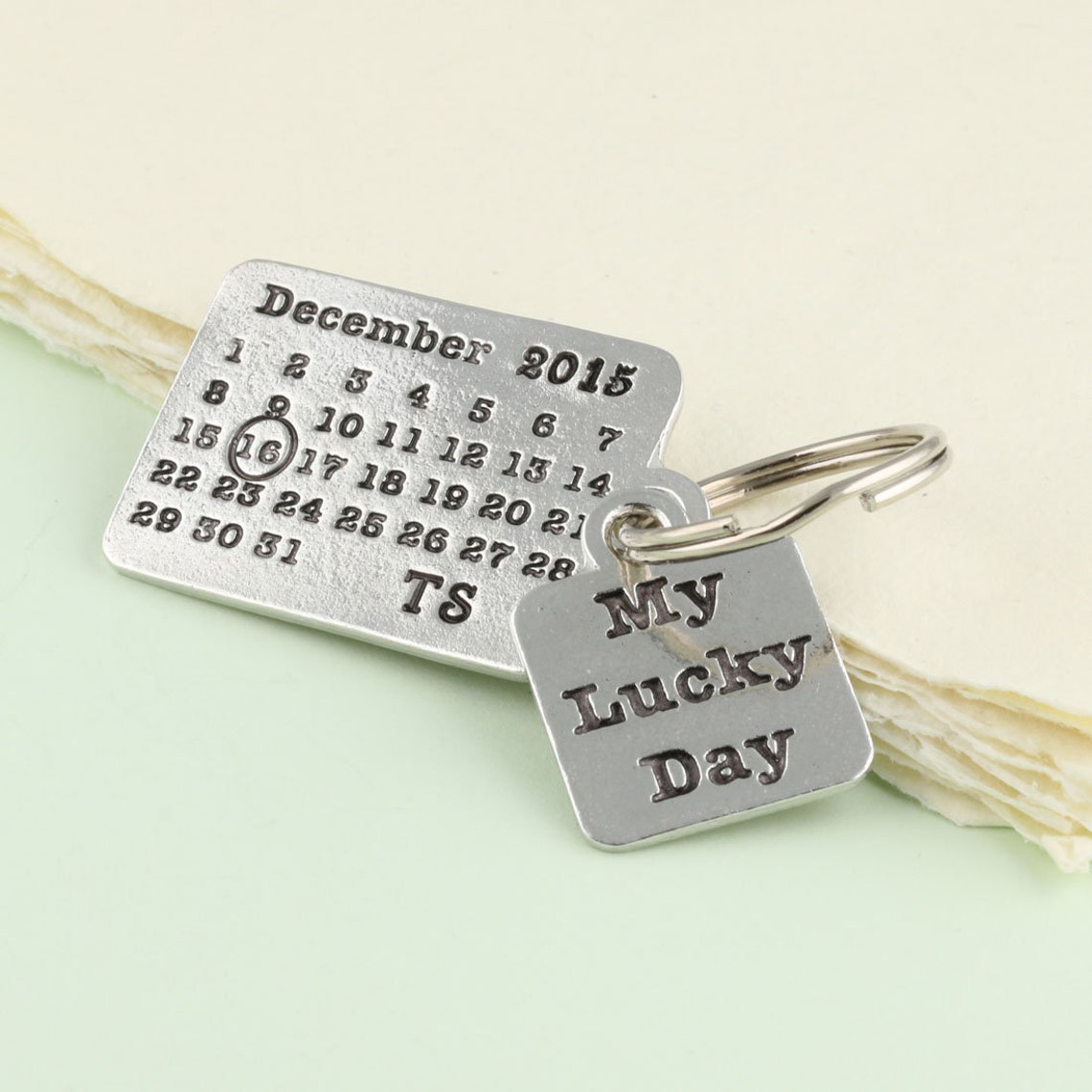 Personalised Lucky Day Calendar Keyring Anniversary Day Gift Etsy UK