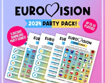 Eurovision 2024 Party Pack - 5 Instant Downloads - Eurovision Bingo, Eurovision Game, Eurovision Quiz, Eurovision Song Contest