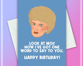 Look At Moi! - Kath and Kim, Kath Day Knight, Birthday, Funny Birthday, Congratulations, Card For Him, Card For Her, Greetings Card