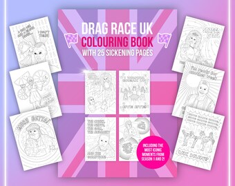 Drag Race UK Queens Colouring Book - RuPaul's Drag Race UK, Queer, LGBT Inspired Colouring Book