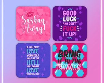 Drag Race Catchphrase Inspired Coasters - RuPaul's Drag Race, Queer, LGBT Coaster Set
