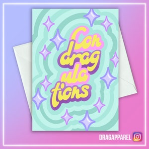 Cartão de felicitações Condragulations Drag Race - RuPaul, RuPaul's Drag Race, LGBT, Queer, Cartão de felicitações
