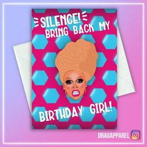 Stilte, breng mijn feestvarken terug! RuPaul-verjaardagskaart - RuPaul, Drag Race, LGBT, Queer, wenskaart