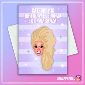 RuPaul Eleganza-verjaardagskaart - RuPaul, Drag Race, LGBT, Queer, wenskaart