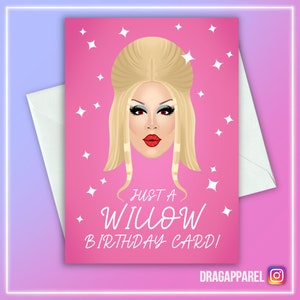 Gewoon een Willow-verjaardagskaart! Willow Pill Seizoen 14 Verjaardagskaart - RuPaul, RuPaul's Drag Race, LGBT, Queer, Wenskaart