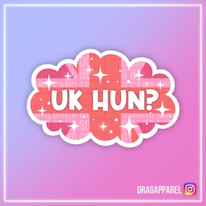 Britse Hun? Sticker glanzend vinyl - RuPaul's Drag Race, Drag Race UK, Queer, LGBT, slogansticker