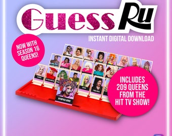 Guess Ru!? - Guess Who, RuPaul's Drag Race, LGBT, Queer DIGITAL DOWNLOAD Card Game - Seasons 1 - 16 - Etsy Bestseller