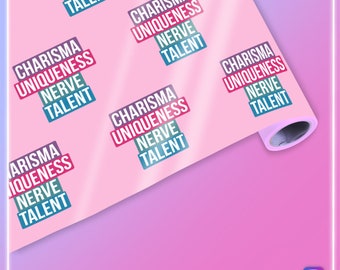 RuPaul Catchphrase Charisma, Uniqueness, Nerve, Talent Wrapping Paper  - RuPaul's Drag Race, LGBT, Queer, Gift Wrap, Wrapping Paper