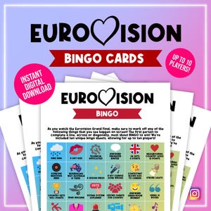 Eurovision 2025 Bingo Pack - 10 Instant Downloads - Eurovision Bingo, Eurovision Game, Eurovision Quiz, Eurovision Song Contest, ESC