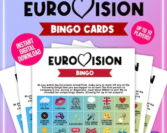 Eurovision 2025 Bingo Pack - 10 Instant Downloads - Eurovision Bingo, Eurovision Game, Eurovision Quiz, Eurovision Song Contest, ESC