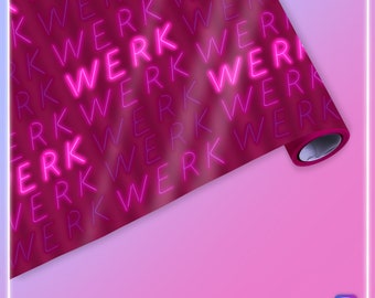 RuPaul Catchphrase WERK Wrapping Paper  - RuPaul's Drag Race, LGBT, Queer, Gift Wrap, Wrapping Paper