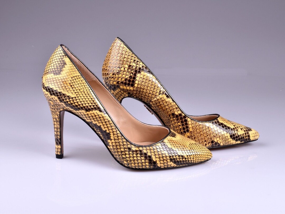 Python Buffalo Shoes Anna Milan Python Shoes in Yellow 100% Authentic Python Skin - Etsy ...