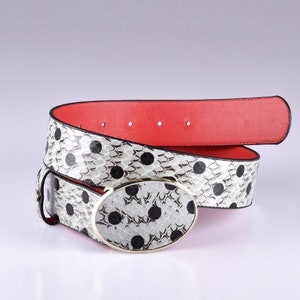 Gray and Black Python Leather Belt/ Python Belt / Belt Women /Natural python skin belt /Exclusive Limited Collection / Handmade in Spain