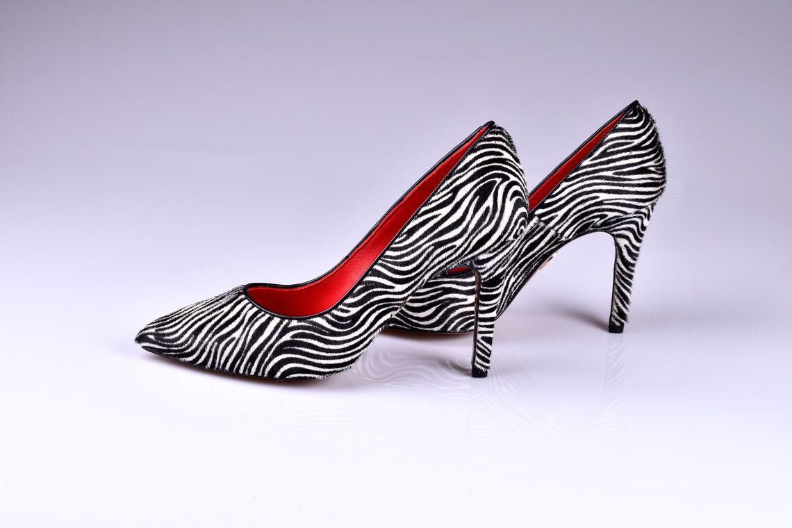 Zebra Pumps Shoes Etsy