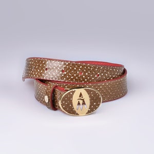 Brown Python Belt // Handmade women&#39;s belts // Unique piece of exclusive and limited collection