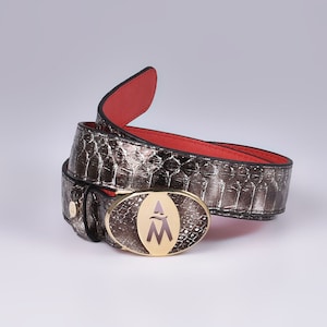 Silver Python Leather Belt, Womens Belt, Limited Exclusive Collection