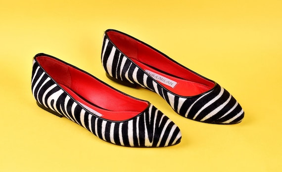 zebra print ballet flats