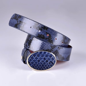 Python Leather Belt/ LEATHER HANDMADE BELT/ Python Belt / Belt Women/Exclusive Limited Collection / Handmade in Spain