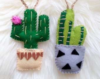 set of 2 cactus in pot decorations hand embroidered christmas decorations handmade gift hanging decorations cacti christmas tree decs - Cactus Christmas Decorations set of 2 cactus in pot decorations hand embroidered christmas decorations handmade gift hanging decorations cacti christmas tree decs - Cactus Christmas Decorations