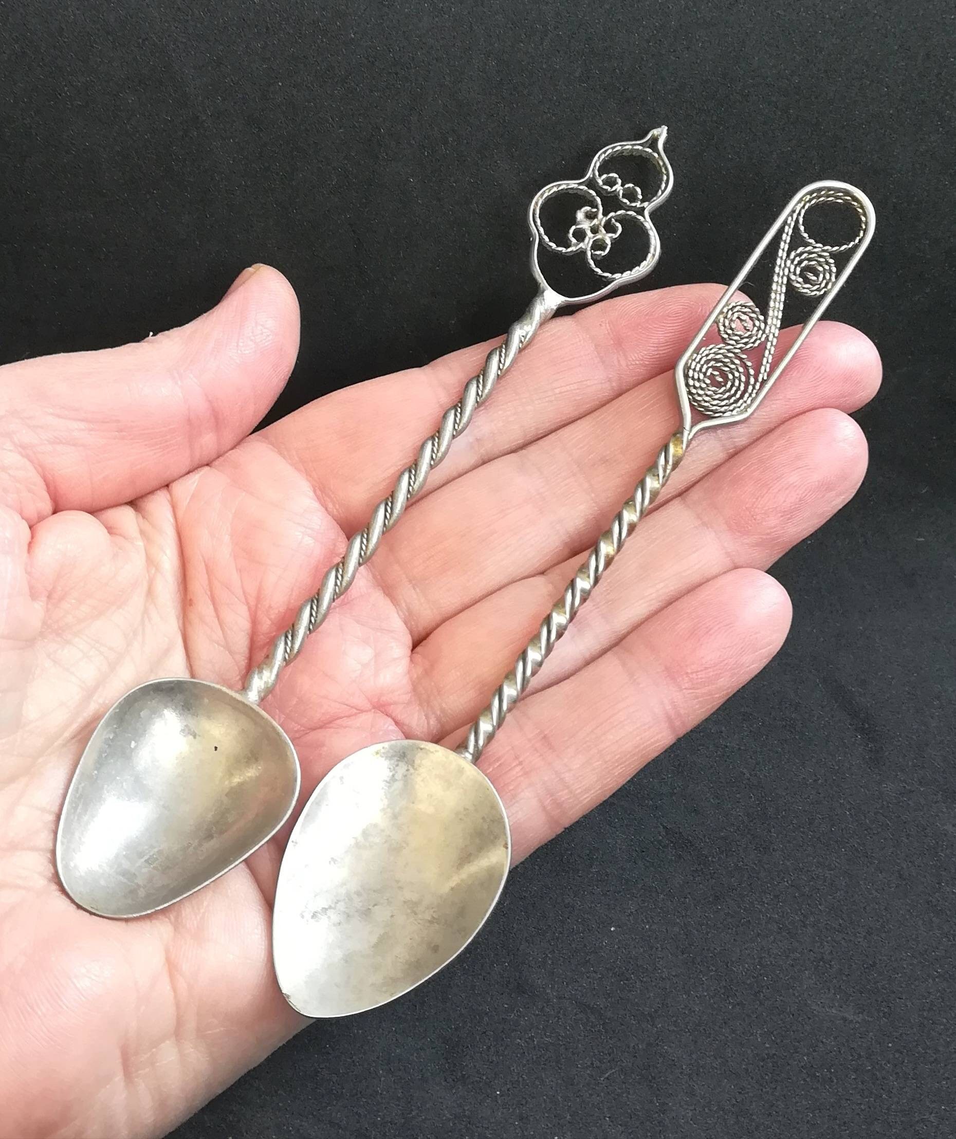 Vintage Filigree teaspoons set of 2 antique teaspoons from the Etsy