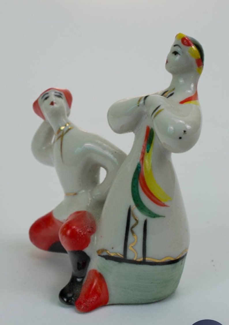 Soviet Porcelain Vintage decor figurine folk Dancers Vintage ceramic Collectible porcelain mini figurine Dancers art ceramics Soviet Union