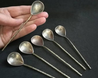 Vintage set of 6 antique cupronickel coffee spoons from the Soviet Union cutlery antique coffee spoons Old cupronickel spoons rare antique