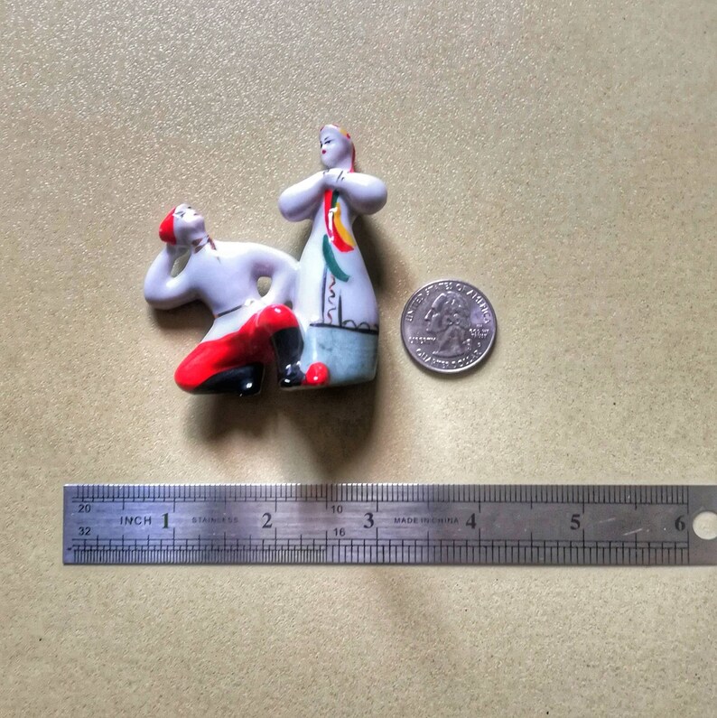 Soviet Porcelain Vintage decor figurine folk Dancers Vintage ceramic Collectible porcelain mini figurine Dancers art ceramics Soviet Union